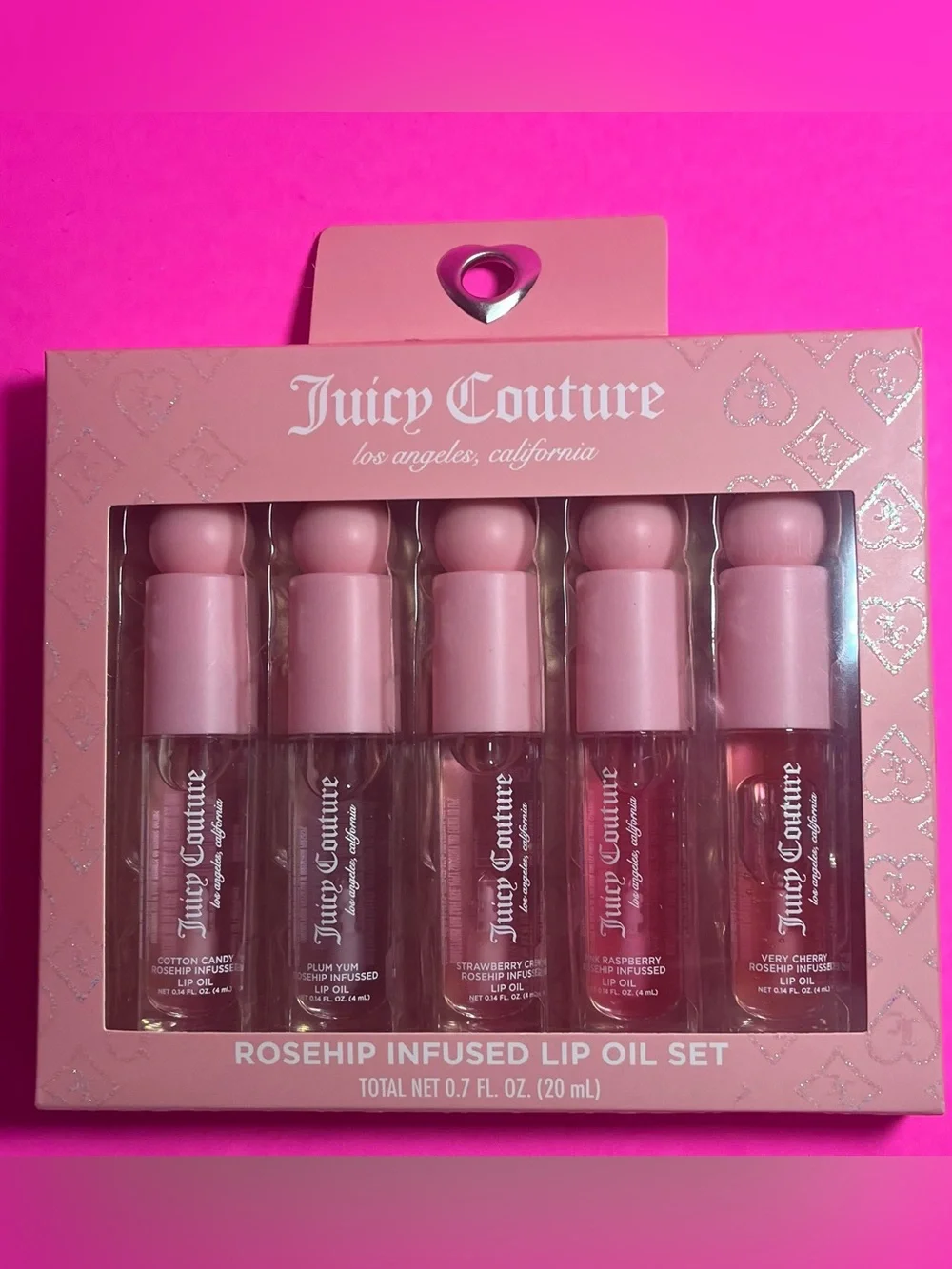 Juicy Couture Pink Rosehip-Infused Lip Oil Set - Five Pink Shades